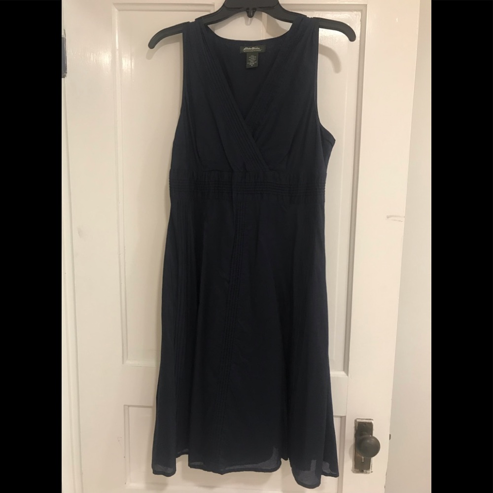Eddie Bauer navy blue summer dress petite size 10